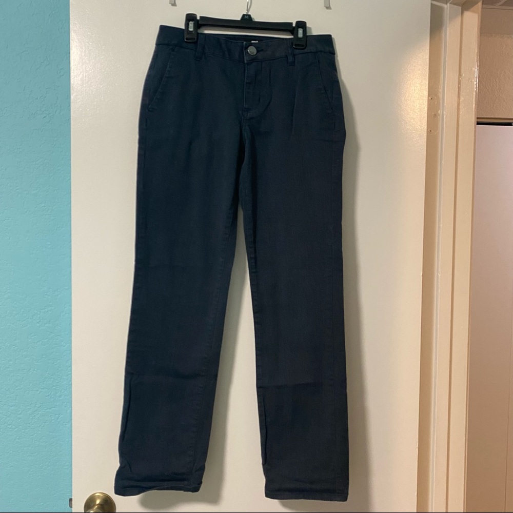 RDQ Mens Skinny Washed Navy Chinos